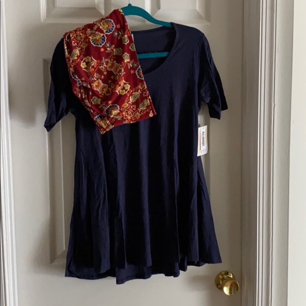 Lularoe Outfit Navy Perfect T & Rare Legging